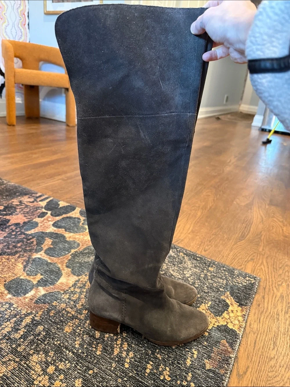 bp Tall Suede Over-the-Knee Boots - Gray